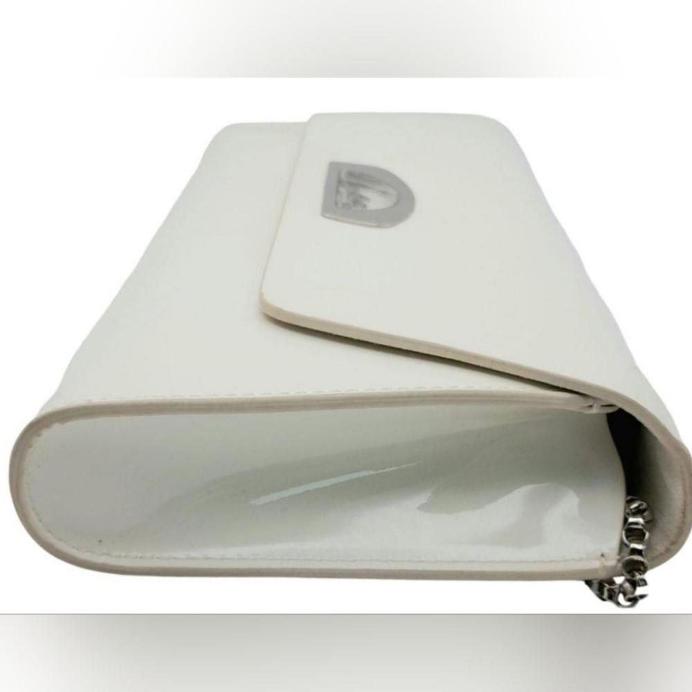 Christian LOUBOUTIN  White Patent Leather Vero Dodat Clutch Shoulder Handbag - Picture 4 of 13